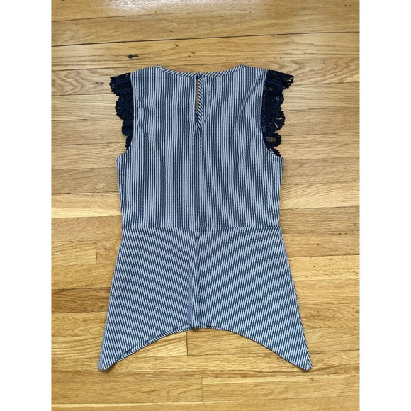 Cabi Lace Flutter Sleeve Seersucker Tank Top Blouse XS - Picture 3 of 6